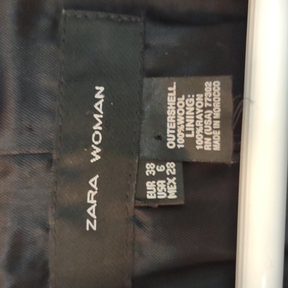 Pristine Zara Woman black business blazer/jacket with red & white stripes size 6 - Picture 2 of 7